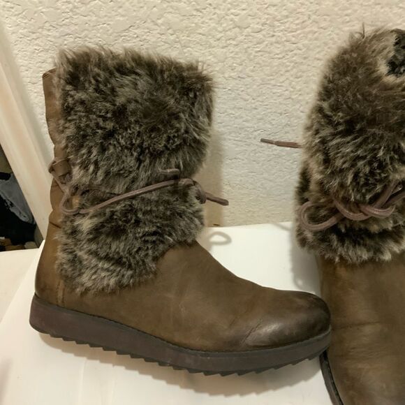 Clarks Ladies Snow Boots MINX JEANIE brown Leather UK 8/ US 10 - Picture 7 of 12